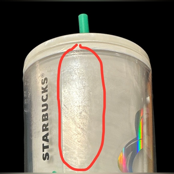 Starbucks Christmas White Green Holographic  Mermaid Straw Cold Cup 24oz - Picture 4 of 5